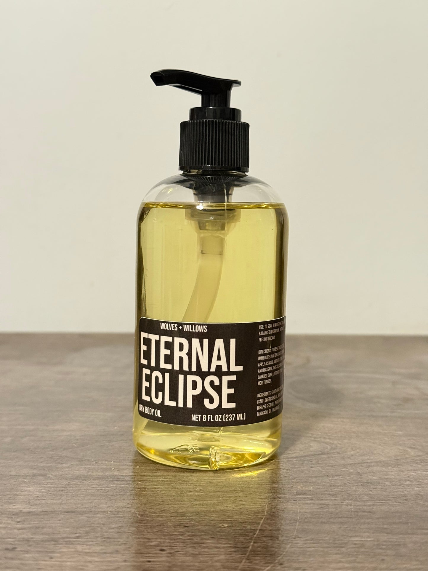 Bottle of 'Eternal Eclipse' soap on a neutral background