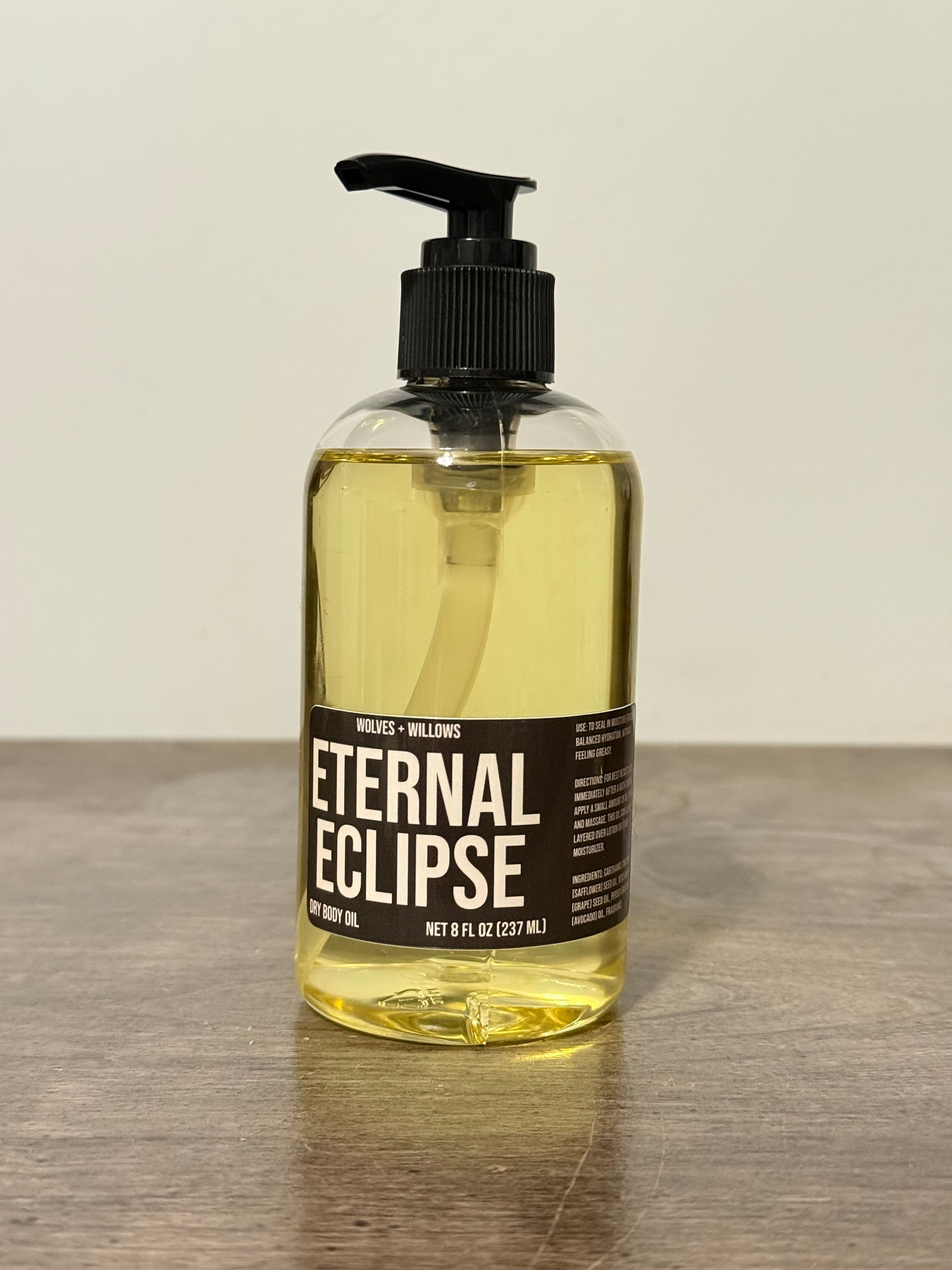 Bottle of 'Eternal Eclipse' soap on a neutral background