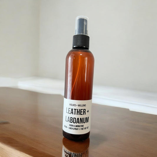 Leather + Labdanum 4oz Odor Eliminating Room Spray