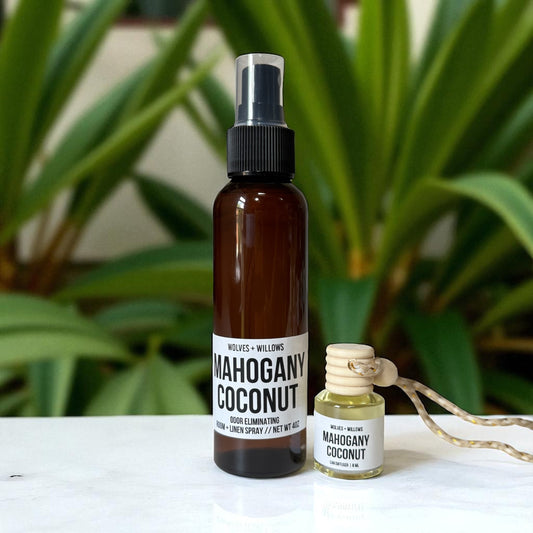 Mahogany Coconut 4oz Room Spray + Hanging Car Diffuser