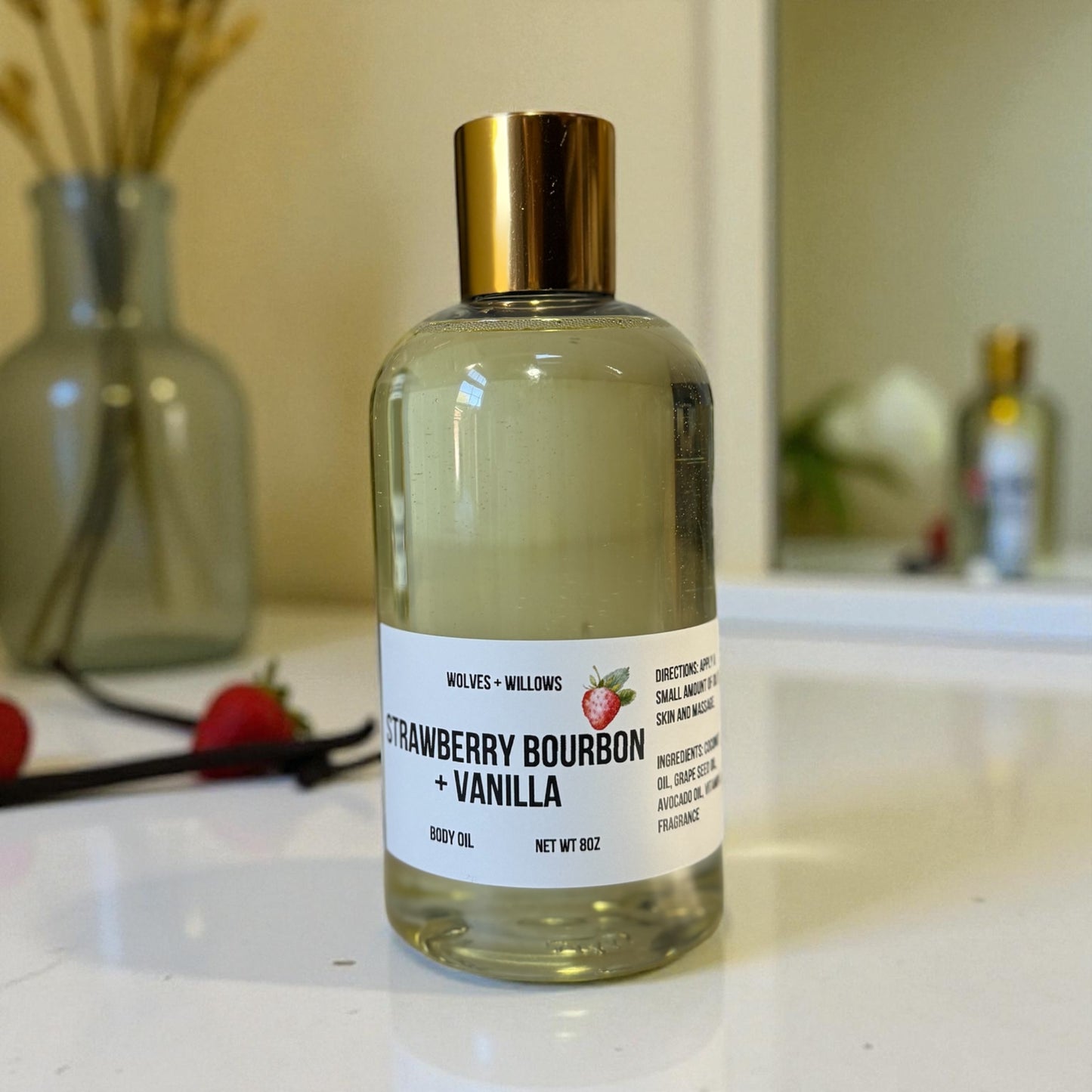 Large 8 Ounce Scented Dry Body Oil
