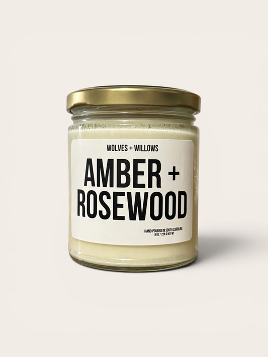 Amber Rosewood Soy Candle