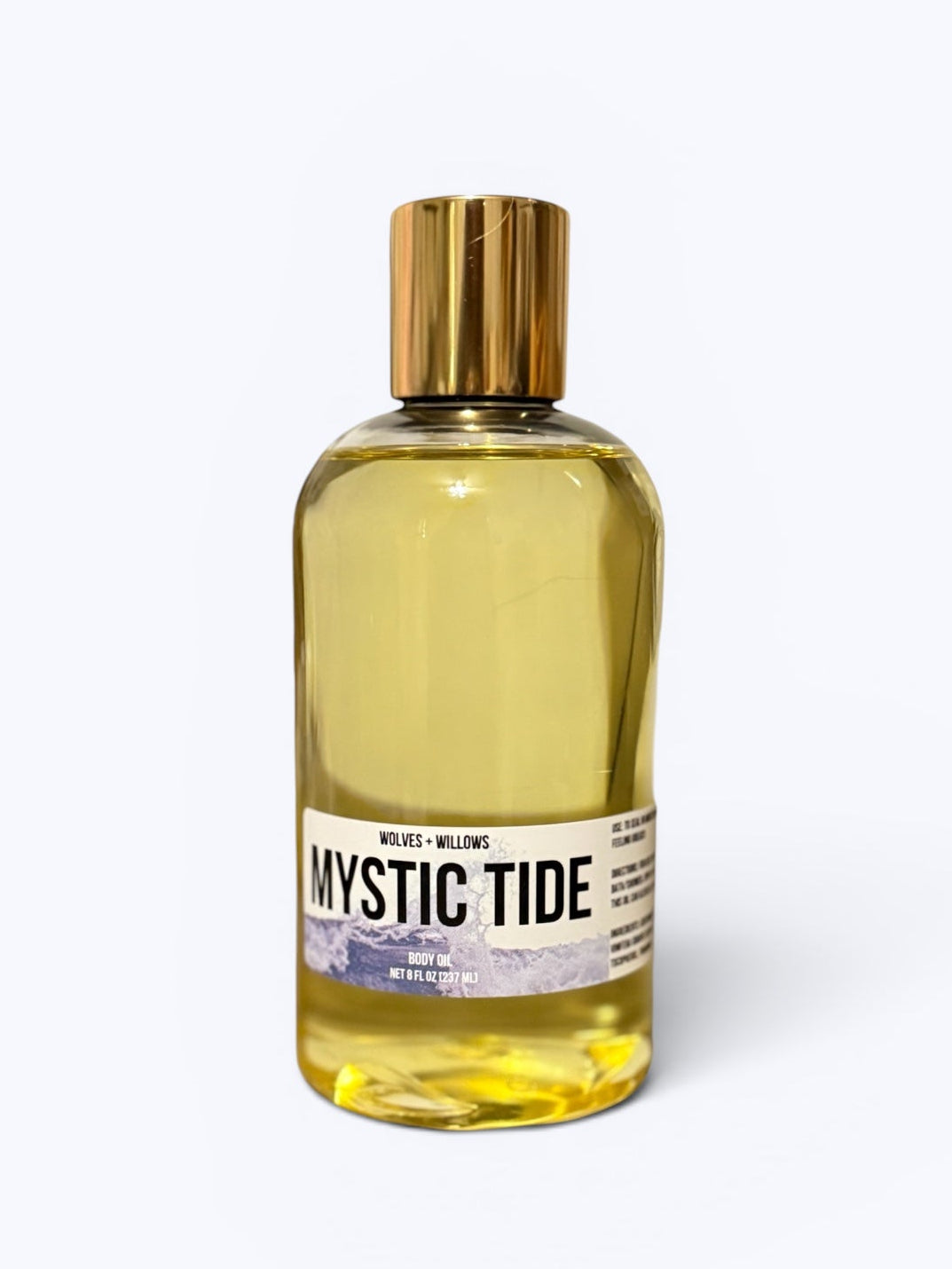 Bottle of 'Mystic Tide' on a white background